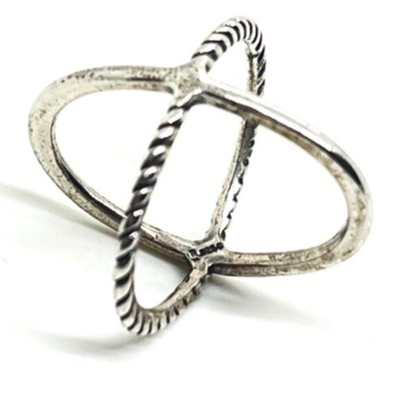 CAROLYN POLLACK RELIOS STERLING SILVER TWIST X RING SIZE 5.5 SIGNED 925 - Picture 11 of 16